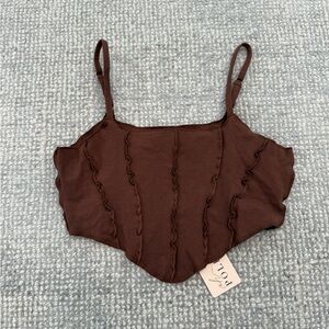 Oh Polly Brown Corset Tank